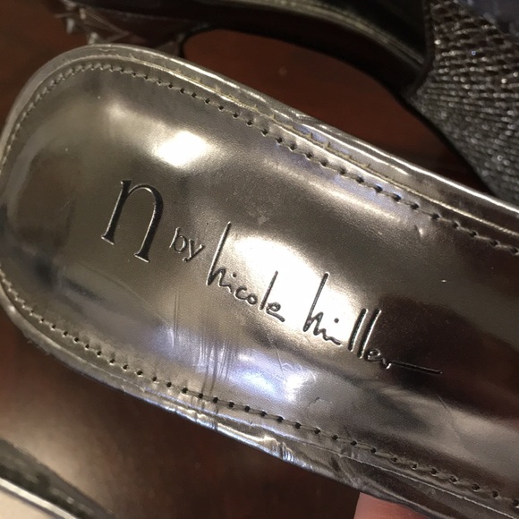 N by Nicole Miller Silver Heels Sz 8M ✨sparkly✨ - Picture 6 of 8
